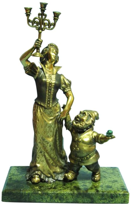 Bronze statuette "Snow White and the Dwarf"
