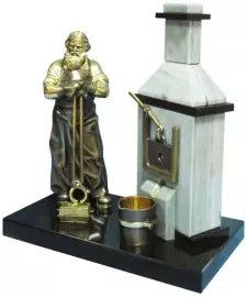 Статуэтка из бронзы "Металлург с печкой"