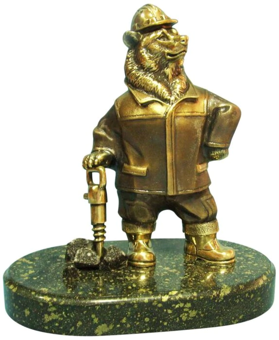 Bronze statuette "Miner Bear"