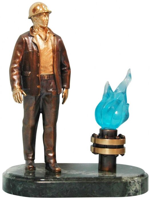 Bronze statuette "Worker of the gas industry"