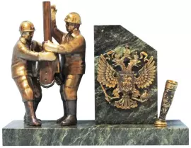 Письменный прибор из бронзы "Нефтяники"