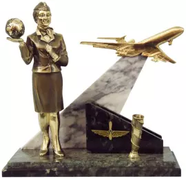 Письменный прибор из бронзы "Путешествуйте с нами"