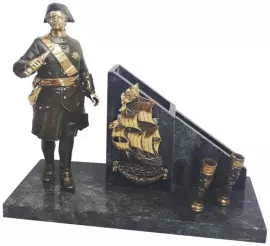 Письменный прибор из бронзы "Петр I" большой