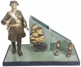 Письменный прибор из бронзы "Петр 1" большой