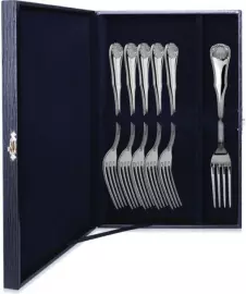 Серебряный набор столовых вилок "Визит" на 6 персон