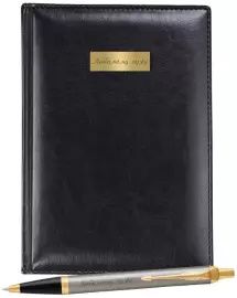 Набор с гравировкой: ежедневник недатированный и шариковая ручка "IM Metal" Brushed Metal GT