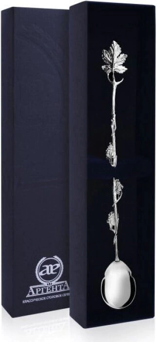 Silver spoon for drinks "Grapes" for 1 person