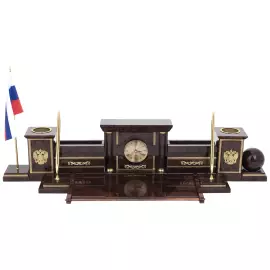 Настольный набор из обсидиана "Абсолют"