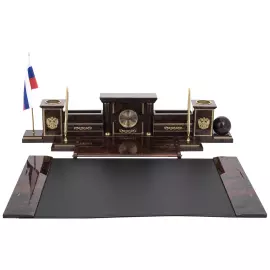 Настольный набор из обсидиана "Абсолют"