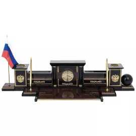 Настольный набор из обсидиана "Абсолют"