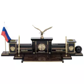 Настольный набор из обсидиана "Абсолют. Орёл"