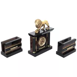 Настольный набор из обсидиана "Абсолют. Лев"