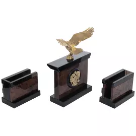 Настольный набор из обсидиана "Абсолют. Орёл"