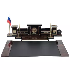 Настольный набор из обсидиана "Абсолют"