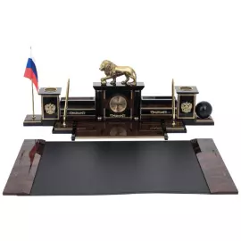 Настольный набор из обсидиана "Абсолют. Лев"