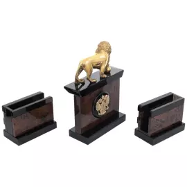 Настольный набор из обсидиана "Абсолют. Лев"