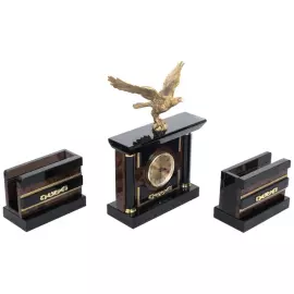 Настольный набор из обсидиана "Абсолют. Орёл"