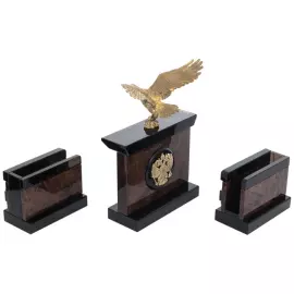 Настольный набор из обсидиана "Абсолют. Орёл"