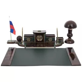 Настольный набор из обсидиана и мрамора "Партнёр"