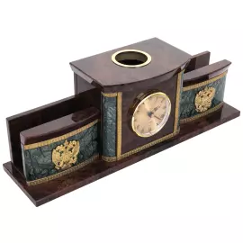 Настольный набор из обсидиана и мрамора "Партнёр"