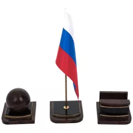 Настольный набор из обсидиана "Партнёр"