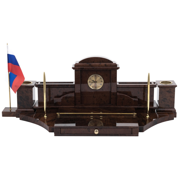 Настольный набор из обсидиана "Руководитель"