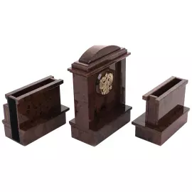 Настольный набор из обсидиана "Руководитель. Гербовый"