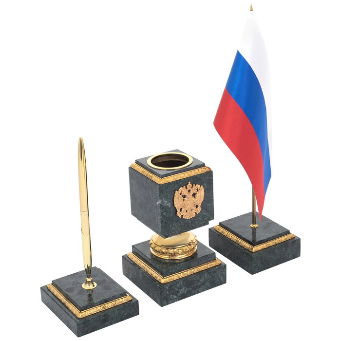 Настольный набор из мрамора "Правитель. Медведь"