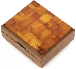 Антикварная шкатулка из янтаря с зажигалкой