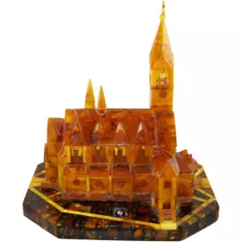 Handmade amber souvenir "Church of memory of Queen Louise"