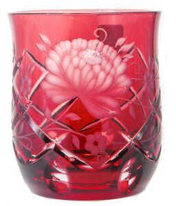 Set of 6 crystal glasses "Rose Ruby"