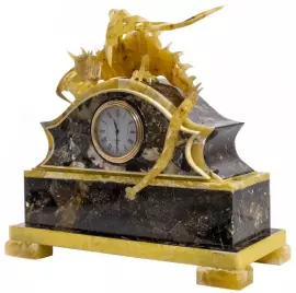 Настольные часы из янтаря "Дракон"