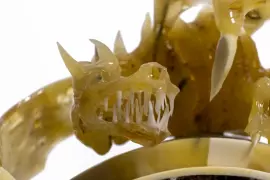 Настольные часы из янтаря "Дракон"