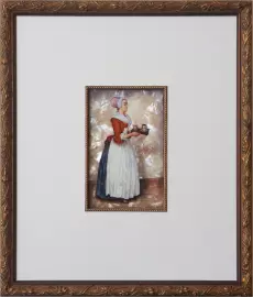 Копия картины Жан-Этьен Лиотара "Шоколадница" с перламутром