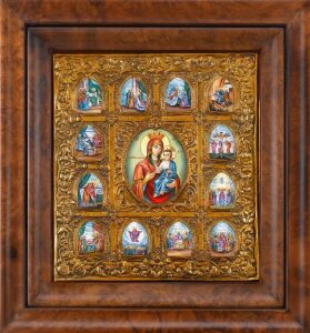 Icon of the Iverian Mother of God with Mother of pearl
