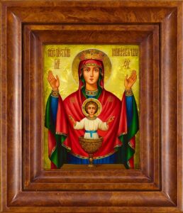 The icon of the "Inexhaustible Bowl" with mother of pearl