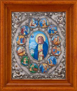 Icon "Saint Seraphim of Sarov" with mother of pearl