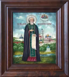 Икона "Сергий Радонежский" с перламутром