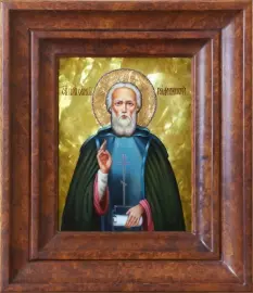 Икона "Сергий Радонежский", малая с перламутром