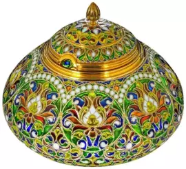 Сахарница "Цветение" с горячими эмалями