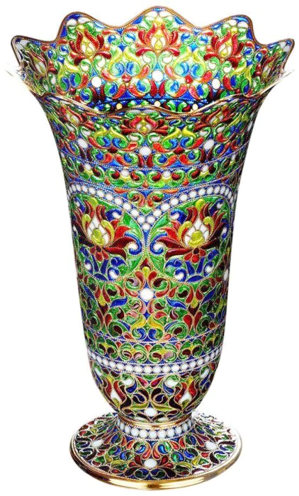 Flower vase "Blooming" with hot enamels