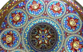 Ваза "Цветение" с горячими эмалями