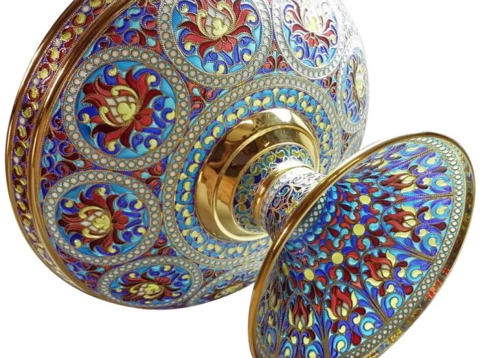 Vase "Blooming" with hot enamels