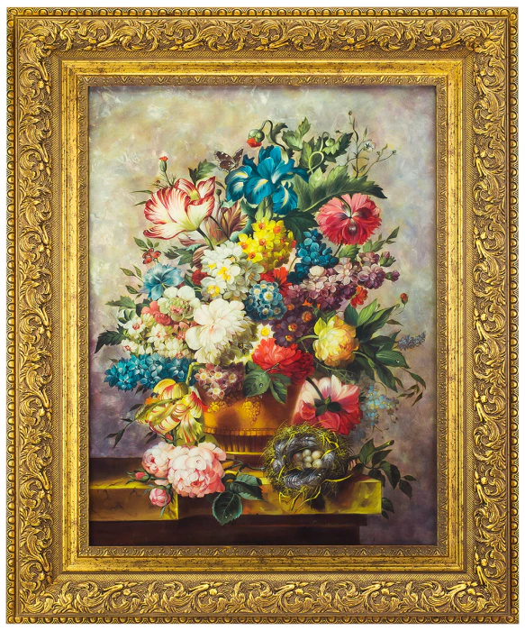 Oil painting "Still Life" with mother of pearl