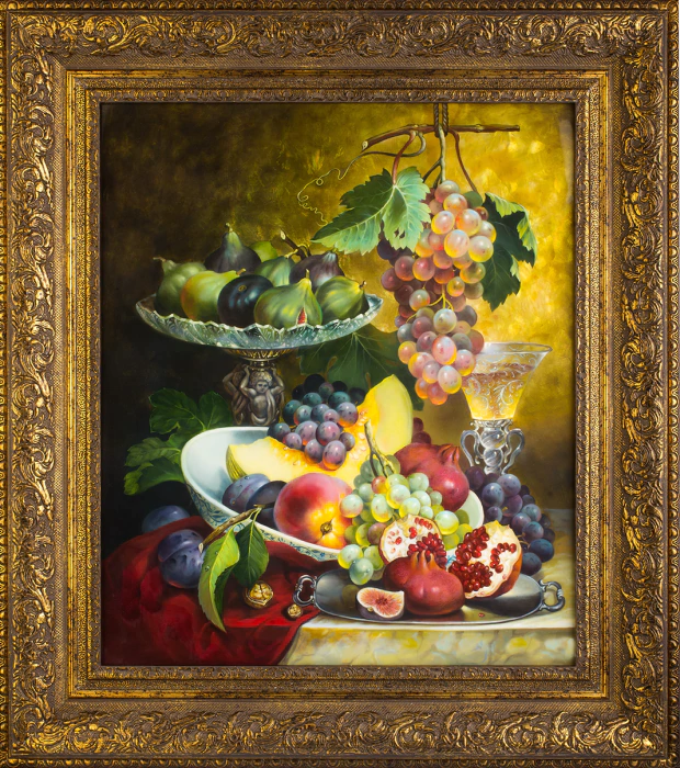 Painting "Still Life", large with mother of pearl