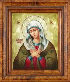 Икона Божией Матери "Умиление" с перламутром