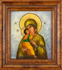 Икона "Владимирская Богоматерь" с перламутром