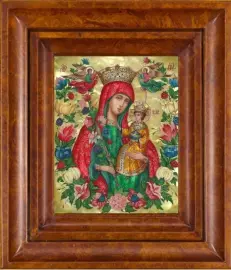 Икона Божией Матери "Неувядаемый Цвет" с перламутром