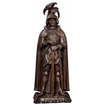 The author's bronze sculpture "Knight" is large