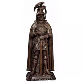 The author's bronze sculpture "Knight" is large